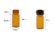 Braon staklena bočica 5mL sa crnim plastičnim zatvaračem sa sigurnosnim zatvaranjem Braon staklena bočica 5mL sa crnim plastičnim zatvaračem sa sigurnosnim zatvaranjem