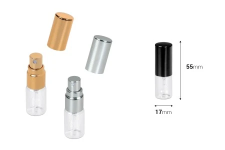 Staklena bočica 3mL za parfem sa sprejom i aluminijumskim zatvaračem - 6kom-2