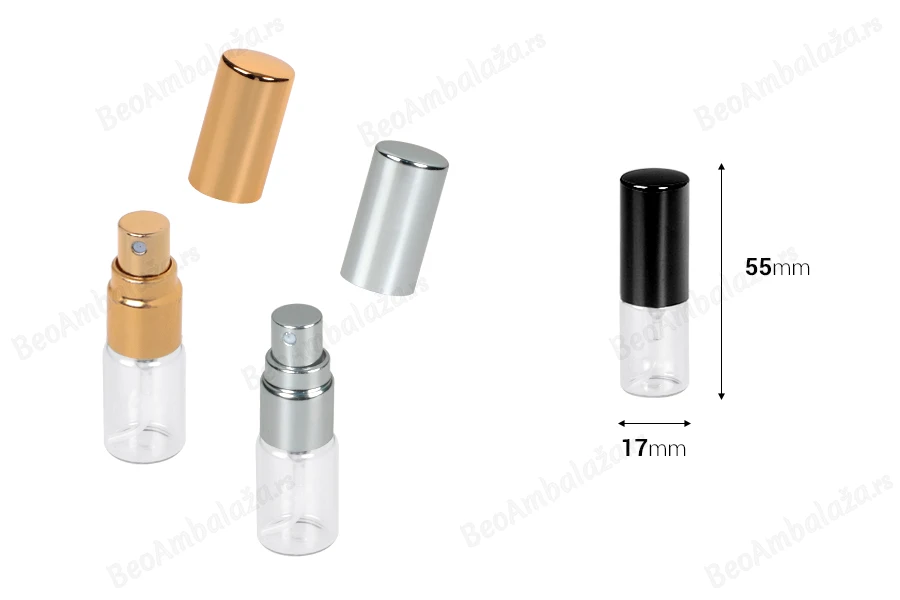 Staklena bočica 3mL za parfem sa sprejom i aluminijumskim zatvaračem - 6kom-dimenzije_slike