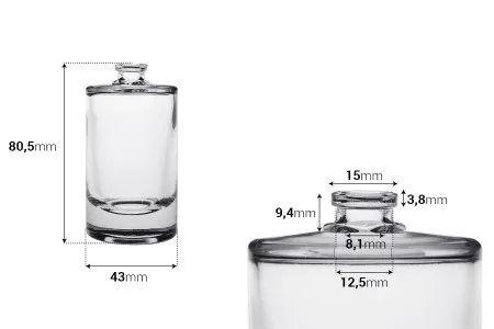 Cilindrična staklena flašica za parfem 50mL sa sigurnosnim Crimp zatvaranjem 15 mm-2