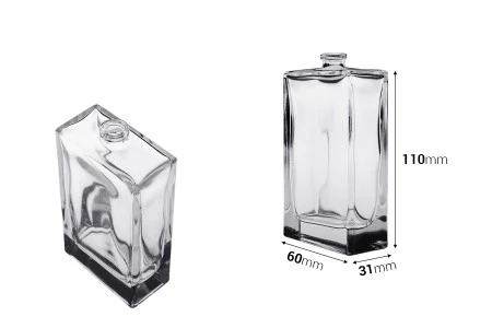 Pravougaona staklena flašica za parfem 100mL sa sigurnosnim Crimp zatvaranjem 15 mm-2