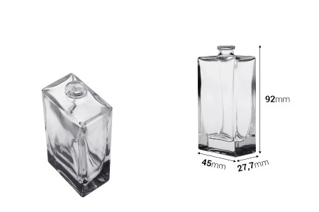 Pravougaona staklena flašica za parfem 50mL sa sigurnosnim Crimp zatvaranjem 15 mm-2