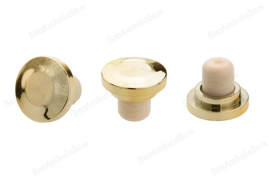 Čep od sintetičke silikonske plute Φ20 mm sa zlatnim plastičnim vrhom (38x18)-slika_proizvoda