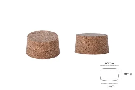 Široki konusni čep od prirodne plute 30x60/55 mm - za grlo T.O. 66-2