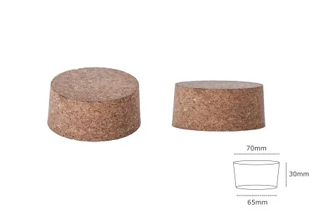 Široki konusni čep od prirodne plute 30x70/65 mm- za grlo PP77-2
