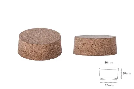 Široki konusni čep od prirodne plute 30x80/75 mm- za grlo PP89-2