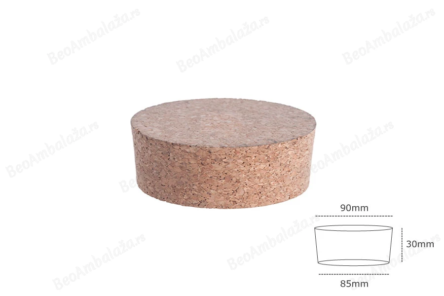 Široki konusni čep od prirodne plute 30x90/85 mm-dimenzije_slike