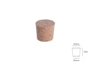 Široki konusni čep od prirodne plute 30x35/30 mm - za grlo T.O. 43-dimenzije_slike
