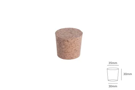 Široki konusni čep od prirodne plute 30x35/30 mm - za grlo T.O. 43-2