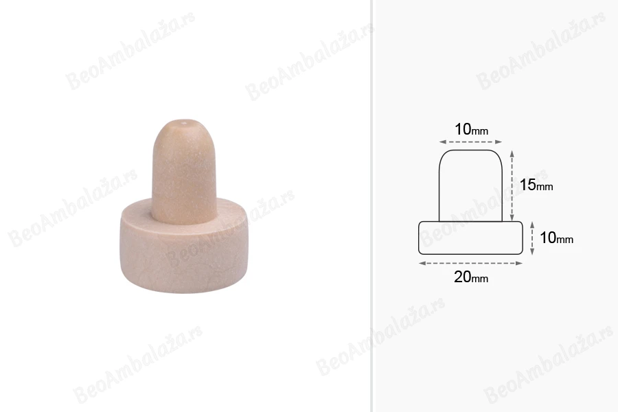 Čep od sintetičke silikonske plute Φ10 mm-dimenzije_slike