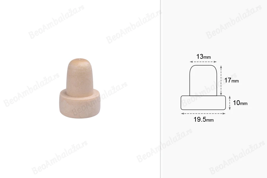 Čep od sintetičke silikonske plute Φ13 mm-dimenzije_slike