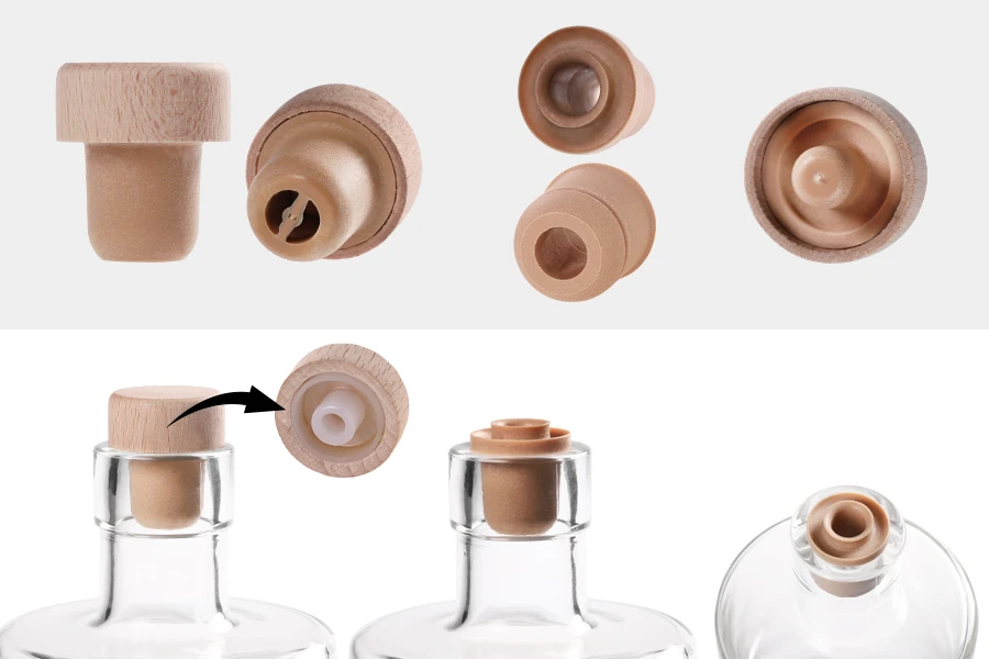 Čep od sintetičke silikonske plute f19 mm sa dozerom i drvenom odvojivom glavom Čep od sintetičke silikonske plute f19 mm sa dozerom i drvenom odvojivom glavom-