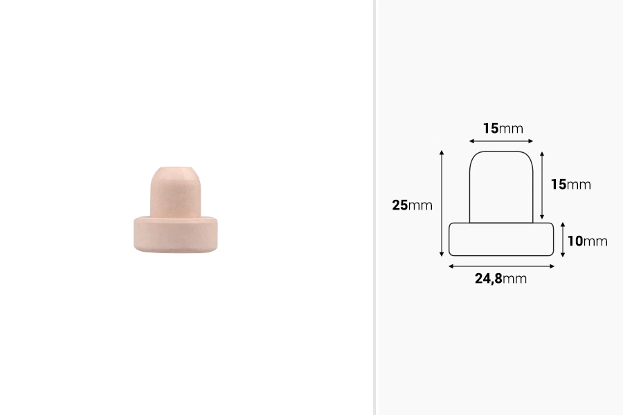 Čep od sintetičke silikonske plute f15 mm Čep od sintetičke silikonske plute f15 mm-dimenzije_slike