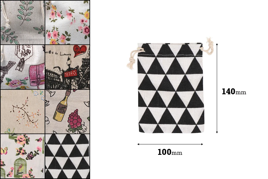 Platnena vrećica 100x140mm, više dizajna - 50 kom-dimenzije_slike