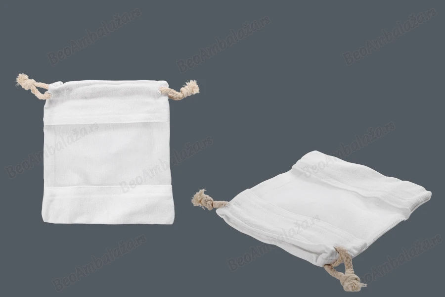Platnena bela vrećica 150x170mm sa prozorom od tila - 12 kom-slika_proizvoda