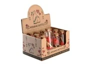 Staklene dekorativne bočice za želje sa crvenom ružom i sa čepom od plute - 12 kom-dimenzije_slike