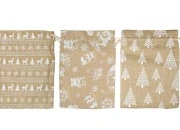 Božićna platnena vrećica 170x230 mm u različitim dezenima - 50 kom-grupa_slika