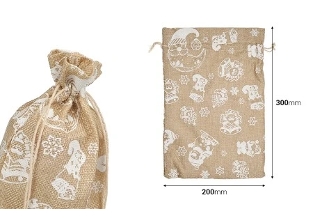 Božićna platnena vrećica 200x300 mm u različitim dezenima - 25 kom-2