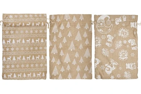 Božićna platnena vrećica 200x300 mm u različitim dezenima - 25 kom-6