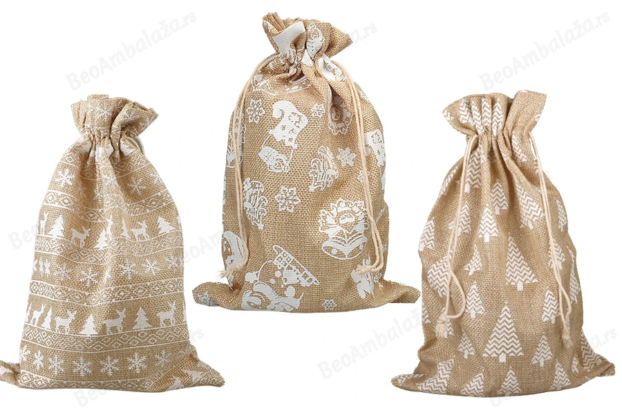 Božićna platnena vrećica 200x300 mm u različitim dezenima - 25 kom-slika_proizvoda