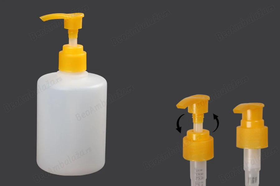 Poluprovidna okrugla plastična flaša 300mL sa pumpicom 24/410 - 12 kom-slika_proizvoda