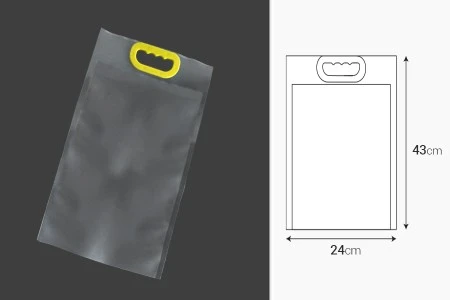 Kese za pakovanje 23,5x42,5cm sa žutom ručkom - 10 kom-2