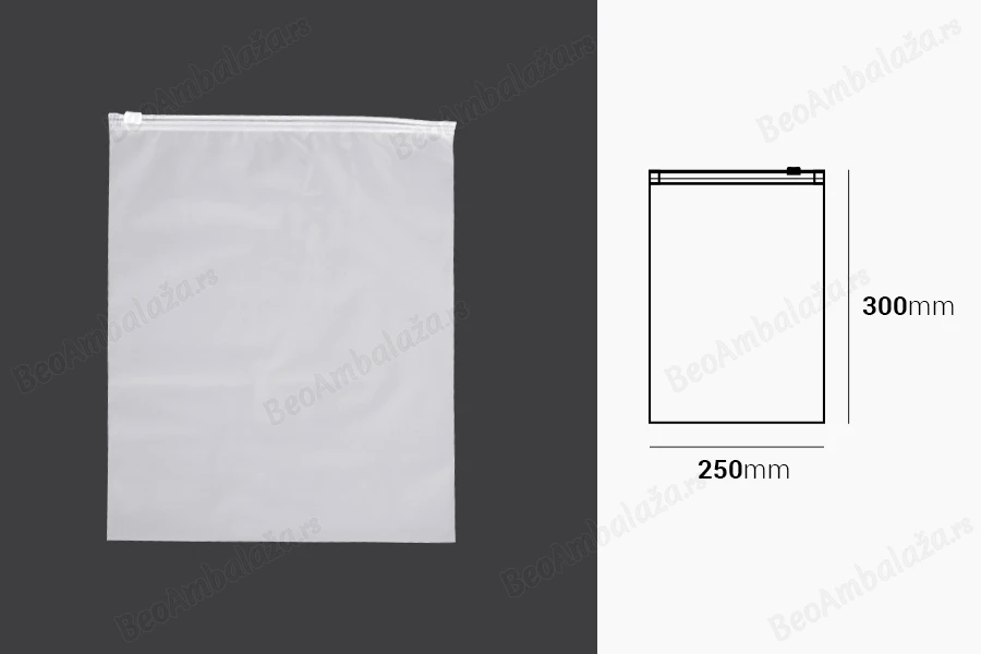 MAT poluprovidna plastična kesica 250x300mm sa patent zatvaranjem - 100 kom-dimenzije_slike