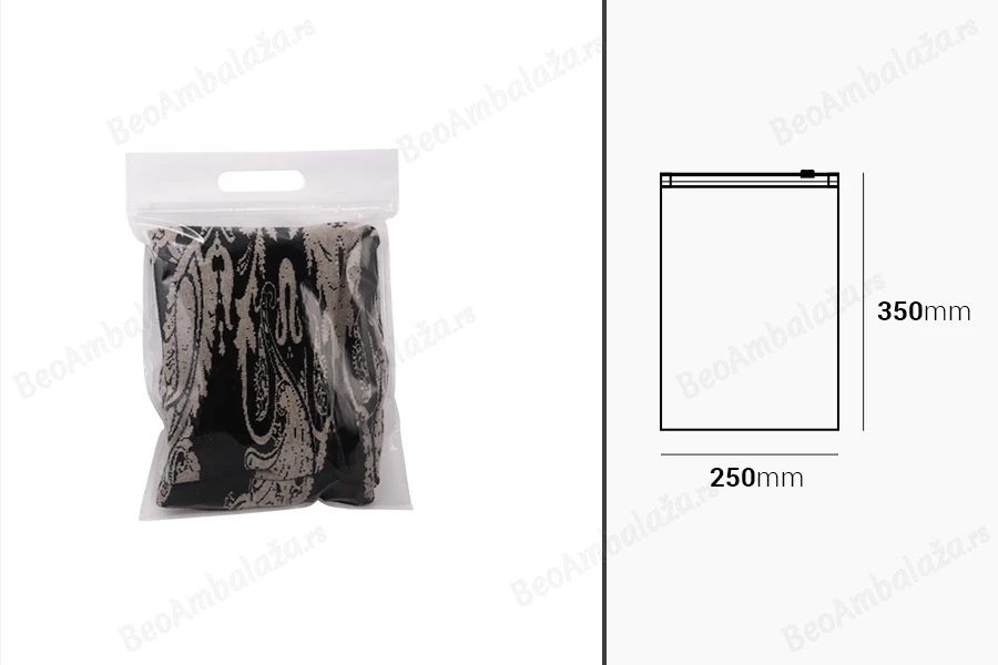 Plastična PE kesa 250x350mm sa patent zatvaračem - 20 kom-dimenzije_slike