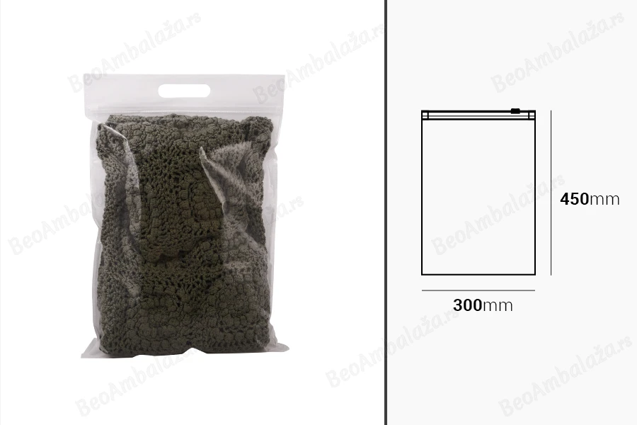 Plastična PE kesa 300x450mm sa patent zatvaračem - 20 kom-dimenzije_slike