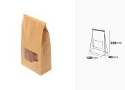 Kraft kesice 120x60x230 mm sa prozorom i žicom za zatvaranje (tin-tie)