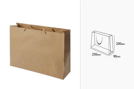 Papirna braon poklon kesa sa uvijenom ručkom 250x90x200mm - 12 kom-2