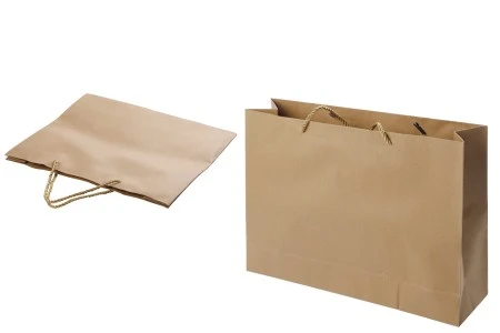 Papirna braon poklon kesa sa uvijenom ručkom 340x90x270mm - 12 kom-1