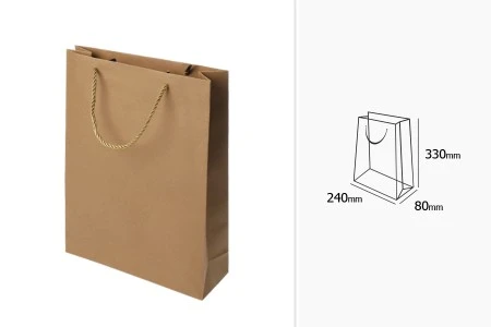 Papirna braon poklon kesa sa uvijenom ručkom 240x80x330mm - 12 kom-2