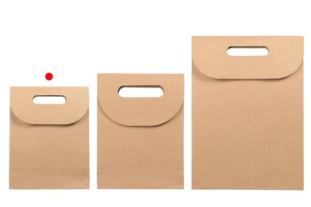 Papirna braon kraft kesa 150x60x200mm sa zatvaranjem na čičak - 12 kom-4