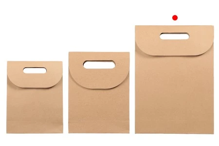Papirna braon kraft kesa 240x80x330mm sa zatvaranjem na čičak - 12 kom-4