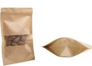 Kraft DoyPack 160x40x235mm kesice sa zipom , prozorom i  i ovalnim dnom- 100kom-slika_proizvoda