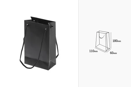 Papirna poklon kesica 110x60x180mm sa ručkom u mat crnoj boji - 20 kom-2
