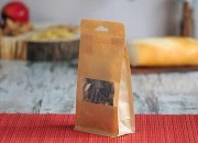 Kraft DoyPack kesice sa zip zatvaranjem, prozorom, Eurohole otvorom, unutrašnjom i spoljašnjom providnom oblogom i sa mogućnošću termo zatvaranja 100x60x200mm - 50kom