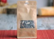 Kraft DoyPack kesice sa zip zatvaranjem, prozorom, Eurohole otvorom, unutrašnjom i spoljašnjom providnom oblogom i sa mogućnošću termo zatvaranja 100x60x200mm - 50kom