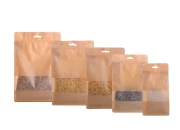 Uzorci - Kraft DoyPack kesice sa zip zatvaranjem, prozorom, Eurohole otvorom, unutrašnjom i spoljašnjom providnom oblogom i sa mogućnošću termo zatvaranja (5 veličina x 1 kom)-slika_proizvoda