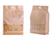 Kraft DoyPack kesice sa zip zatvaranjem, ventilom, prozorom, Eurohole otvorom, unutrašnjom i spoljašnjom providnom oblogom i sa mogućnošću termo zatvaranja 160x80x260mm - 25kom Kraft DoyPack kesice sa zip zatvaranjem, ventilom, prozorom, Eurohole otvorom, unutrašnjom i spoljašnjom providnom oblogom i sa mogućnošću termo zatvaranja 160x80x260mm - 25kom