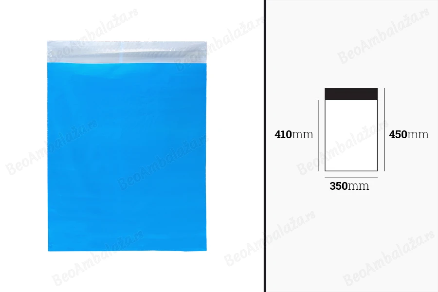Plava plastična PE kesa 350x450mm sa samolepljivim zatvaranjem, za slanje poštom - 100 kom-dimenzije_slike