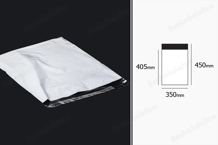 Plastična bela PE kesa 350x450mm sa samolepljivim zatvaranjem, za slanje poštom - 100 kom-dimenzije_slike