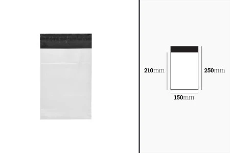 Bela plastična PE kesa 150x250mm sa samolepljivim zatvaranjem, za slanje poštom - 100 kom-2