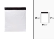 Bela plastična PE kesa 400x470mm sa samolepljivim zatvaranjem, za slanje poštom - 100 kom-dimenzije_slike