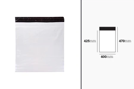 Bela plastična PE kesa 400x470mm sa samolepljivim zatvaranjem, za slanje poštom - 100 kom-2