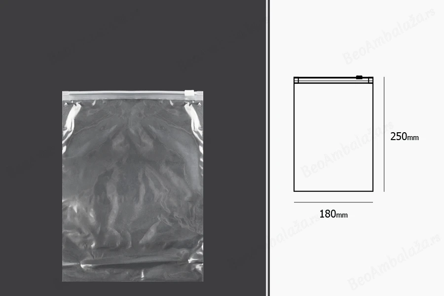 Providna plastična (PE) kesica 180x250mm sa patent zatvaranjem - 50 kom-dimenzije_slike