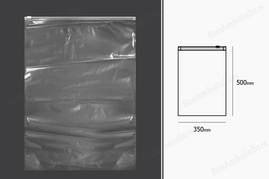 Providna plastična (PE) kesica 350x500mm sa patent zatvaranjem - 50 kom-dimenzije_slike