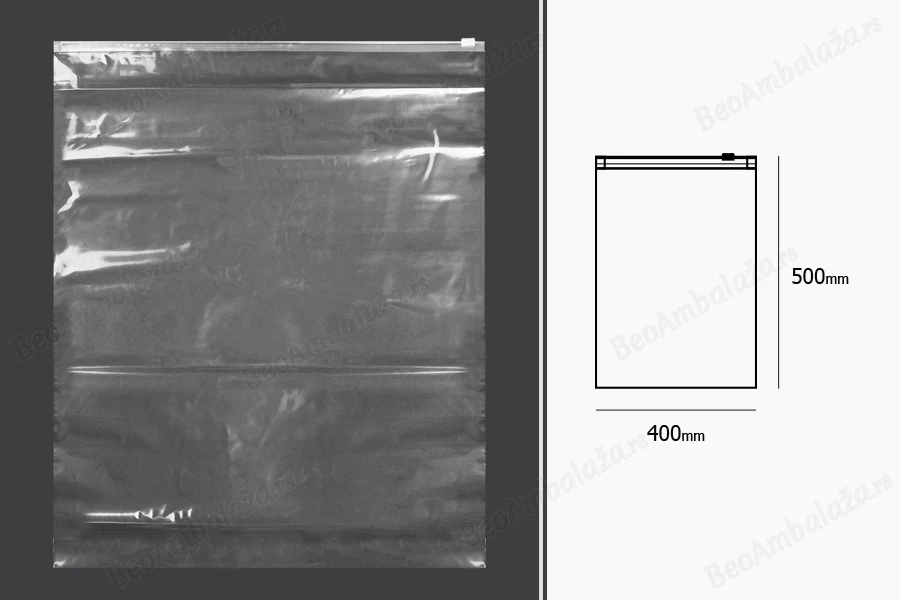 Providna plastična (PE) kesica 400x500mm sa patent zatvaranjem - 50 kom-dimenzije_slike