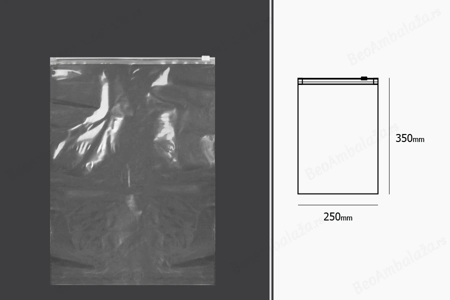 Providna plastična (PE) kesica 250x350mm sa patent zatvaranjem - 50 kom-dimenzije_slike